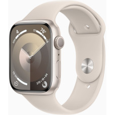 Apple Watch Series 9 45mm GPS Starlight Aluminum Case with Starlight Sport Band (S/M) (MR963)